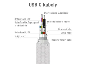 Kabel AVACOM TPC-100S USB - USB Type-C, 100cm, stříbrná - obrázek 3