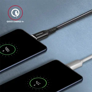 AXAGON BUCM-CM15AB, HQ kabel USB-C <-> USB-C, 1.5m, USB 2.0, PD 60W 3A, ALU, oplet, černý - obrázek 7