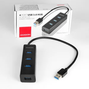 AXAGON HUE-S2B, 4x USB 3.0 CHARGING hub, micro USB nap. konektor, kabel USB-A 30cm - obrázek 7