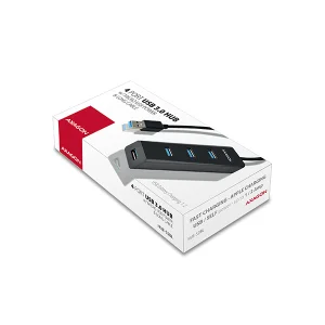 AXAGON HUE-S2BL, 4x USB 3.0 CHARGING hub, micro USB nap. konektor, kabel USB-A 1.2m - obrázek 12
