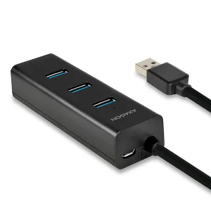 AXAGON HUE-S2BL, 4x USB 3.0 CHARGING hub, micro USB nap. konektor, kabel USB-A 1.2m - obrázek 3