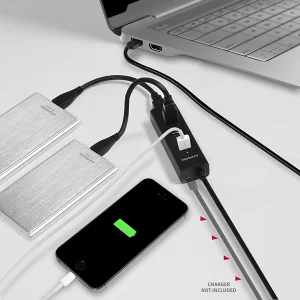 AXAGON HUE-S2BL, 4x USB 3.0 CHARGING hub, micro USB nap. konektor, kabel USB-A 1.2m - obrázek 9