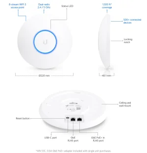 Ubiquiti UniFi UAP-AC-HD, AC, vysoká hustota - obrázek 2