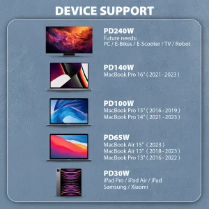 AXAGON BUCM2-CM10AB, CHARGE kabel USB-C <-> USB-C, 1m, Hi-Speed USB, PD 240W 5A, ALU, oplet, černý - obrázek 6