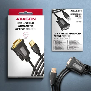 AXAGON ADS-1PQN, USB-A 2.0 - sériový RS-232 DB9-M FTDI adaptér / kabel 1.5m - obrázek 5