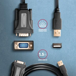 AXAGON ADS-1PQN, USB-A 2.0 - sériový RS-232 DB9-M FTDI adaptér / kabel 1.5m - obrázek 6