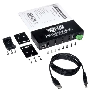 Rozbočovač 4x USB 2, průmyslový, odolnost ESD 15kV, kovové pouzdro, možnost montáže - obrázek 2
