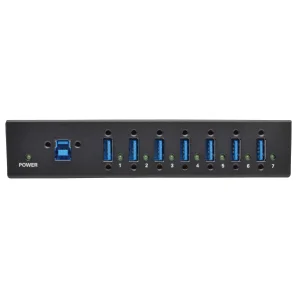 Rozbočovač 7x USB 3, průmyslový, odolnost ESD 20kV, kovové pouzdro, možnost montáže - obrázek 2