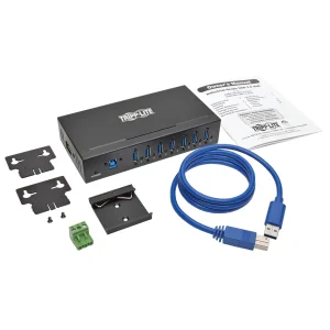 Rozbočovač 7x USB 3, průmyslový, odolnost ESD 20kV, kovové pouzdro, možnost montáže - obrázek 5