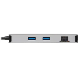 Dokovací stanice USB-C, 2x displej, 4K 60Hz HDMI, USB 3.2 G1, USB-A, GbE, paměť.karta, 100W PD, šedá - obrázek 2