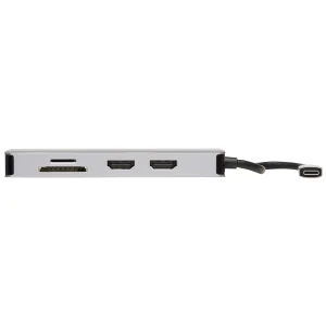 Dokovací stanice USB-C, 2x displej, 4K 60Hz HDMI, USB 3.2 G1, USB-A, GbE, paměť.karta, 100W PD, šedá - obrázek 3