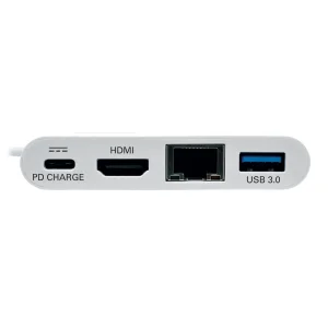 Mini dokovací stanice USB-C / HDMI, USB 3.0, GbE, 60W nabíjení, HDCP, bílá - obrázek 2
