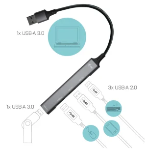 i-tec USB 3.0 Metal HUB 1x USB 3.0 + 3x USB 2.0 - obrázek 3