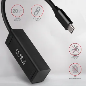 AXAGON HUE-M1C, 4x USB 3.2 Gen 1 MINI hub, kovový, kabel USB-C 20cm - obrázek 4