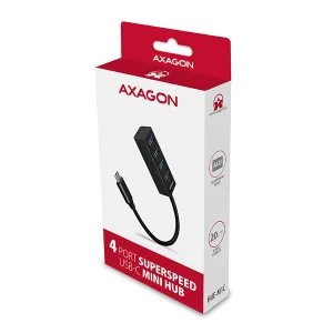 AXAGON HUE-M1C, 4x USB 3.2 Gen 1 MINI hub, kovový, kabel USB-C 20cm - obrázek 6