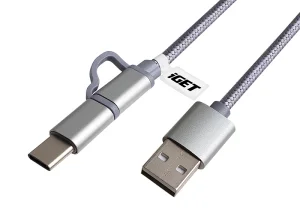 iGET G2V1 - USB kabel Micro USB/ USB - C dlouhý pro veškeré mobilní telefony, včetně odolných - obrázek 2
