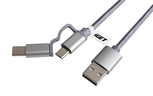 iGET G2V1 - USB kabel Micro USB/ USB - C dlouhý pro veškeré mobilní telefony, včetně odolných - obrázek 3