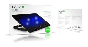 EVOLVEO A101 chladící podložka notebooku 2x ventilátor modré LED - obrázek 4