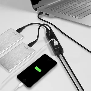 AXAGON HUE-S2BP, 4x USB 3.0 CHARGING hub, vč. AC adaptéru, kabel USB-A 1.2m - obrázek 2
