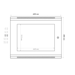 Datacom 19" rozvaděč 9U/450 mm (sklo) černý - obrázek 8