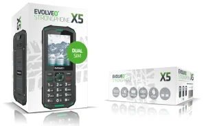 EVOLVEO StrongPhone X5, IP68 odolný Dual SIM telefon, 2,4"LCD, 2500mAh, černo-zelený - obrázek 5