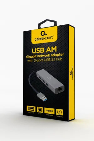 Gembird USB-A/LAN, 3x USB 3.0 - obrázek 2