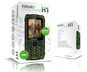 EVOLVEO StrongPhone H1, IP68 odolný Dual SIM telefon, 2,8"LCD, 5000mAh, Powerbanka, lovec. kamufláž - obrázek 2