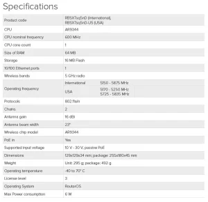 MikroTik RBSXTsq5nD 5GHz MIMO 16dBi outdoor - obrázek 5