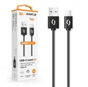 ALIGATOR Datový kabel POWER 3A, USB-C 1m černý - obrázek 2