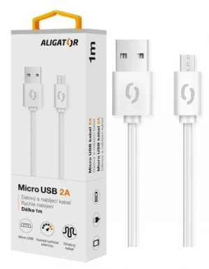 ALIGATOR Datový kabel 2A, Micro USB bílý - obrázek 2