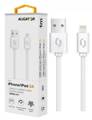 ALIGATOR Datový kabel 2A, Lightning bílý - obrázek 3