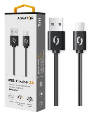ALIGATOR Datový kabel 2A, USB-C černý - obrázek 2