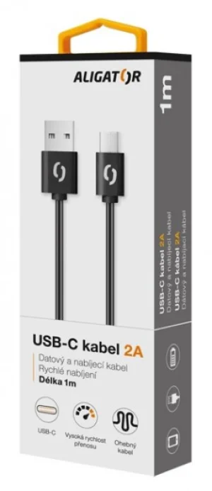 ALIGATOR Datový kabel 2A, USB-C černý - obrázek 3