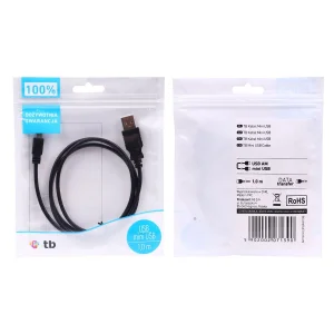 TB Touch USB - Mini USB 1m. black, M/M - obrázek 2