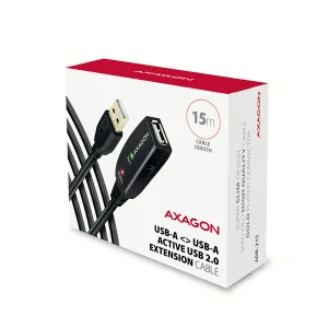 AXAGON ADR-215, USB 2.0 A-M -> A-F aktivní prodlužovací / repeater kabel, 15m - obrázek 2