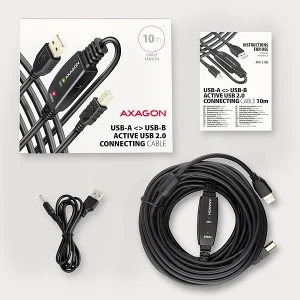 AXAGON ADR-210B, USB 2.0 A-M -> B-M aktivní propojovací / repeater kabel, 10m - obrázek 2