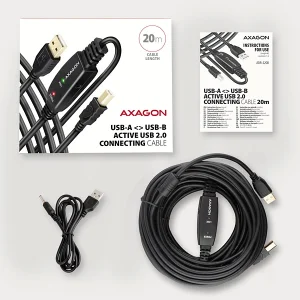 AXAGON ADR-220B, USB 2.0 A-M -> B-M aktivní propojovací / repeater kabel, 20m - obrázek 5