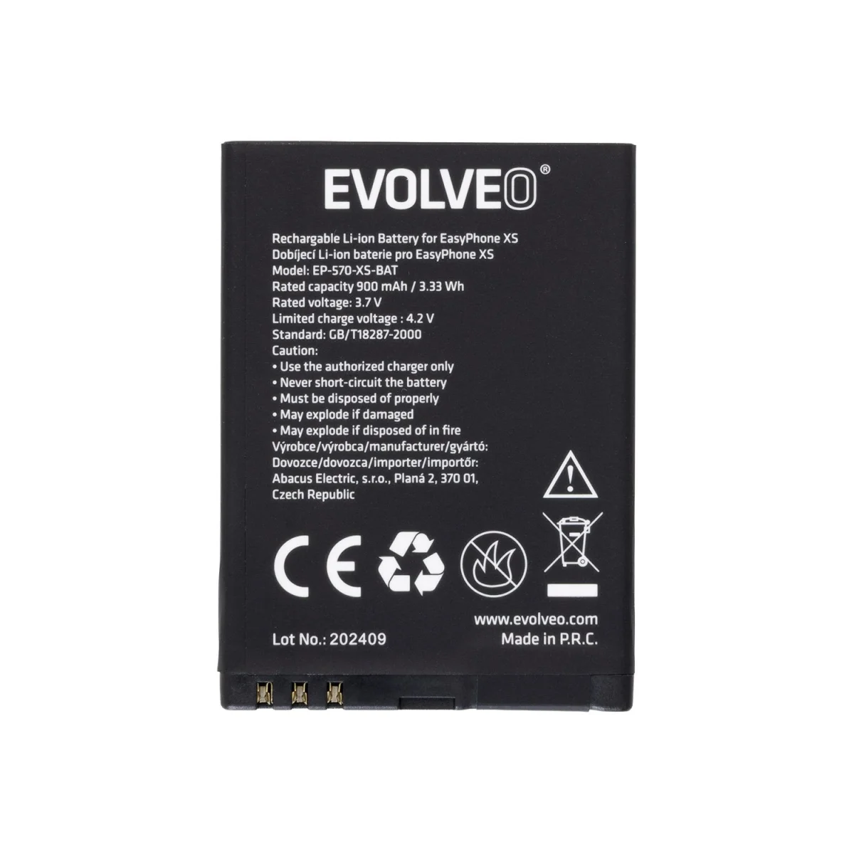 EVOLVEO orig. baterie 900 mAh pro EasyPhone ID/EG/XS (EP-400/550/570)