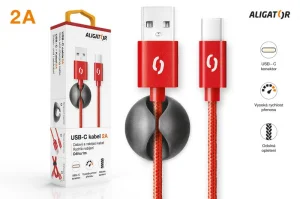 ALIGATOR PREMIUM Datový kabel 2A, USB-C červená - obrázek 4