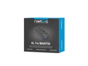 Natec Mantis 2 aktivní rozbočovač s funkcí nabíjení 4x USB 3.0 HUB, vypínač, napájecí adaptér - obrázek 2