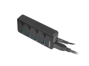 Natec Mantis 2 aktivní rozbočovač s funkcí nabíjení 4x USB 3.0 HUB, vypínač, napájecí adaptér - obrázek 3
