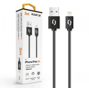 ALIGATOR Datový kabel 2A iPh lightning 2m, černý - obrázek 2