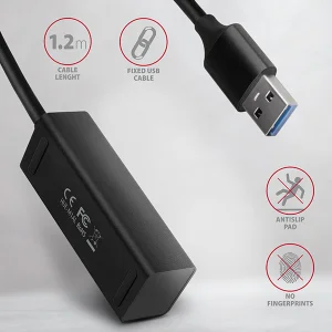 AXAGON HUE-M1AL, 4x USB 3.2 Gen 1 MINI hub, kovový, kabel USB-A 1.2m - obrázek 4