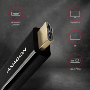 AXAGON RVDM-HI14C2, Mini DisplayPort -> HDMI 1.4 redukce / kabel 1.8 m, 4K/30Hz - obrázek 6