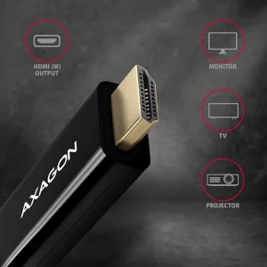 AXAGON RVD-HI14C2, DisplayPort -> HDMI 1.4 redukce / kabel 1.8m, 4K/30Hz - obrázek 2
