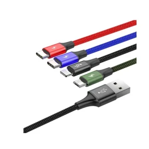 Baseus CA1T4-B01 Fast 4in1 Kabel Lightning, 2x USB-C, MicroUSB 3.5A 1.2m Black - obrázek 2