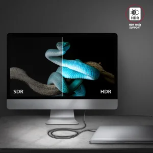 AXAGON RVC-HI2MC, USB-C -> HDMI 2.0a redukce / kabel 1.8m, 4K/60Hz HDR10 - obrázek 6