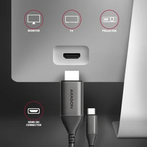 AXAGON RVC-HI2MC, USB-C -> HDMI 2.0a redukce / kabel 1.8m, 4K/60Hz HDR10 - obrázek 8