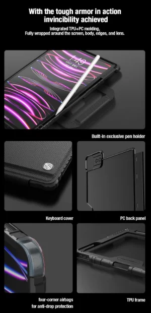 Nillkin Bumper GO Keyboard Case (Backlit Version) iPad Air 10.9 20/Air 4/Air 5/Pro 11 2020/22 Black - obrázek 2