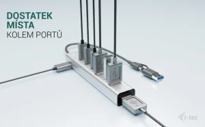 i-tec USB-C/USB-A Charging Metal HUB 7 Port (3x USB-C, 4x USB-A) - obrázek 7